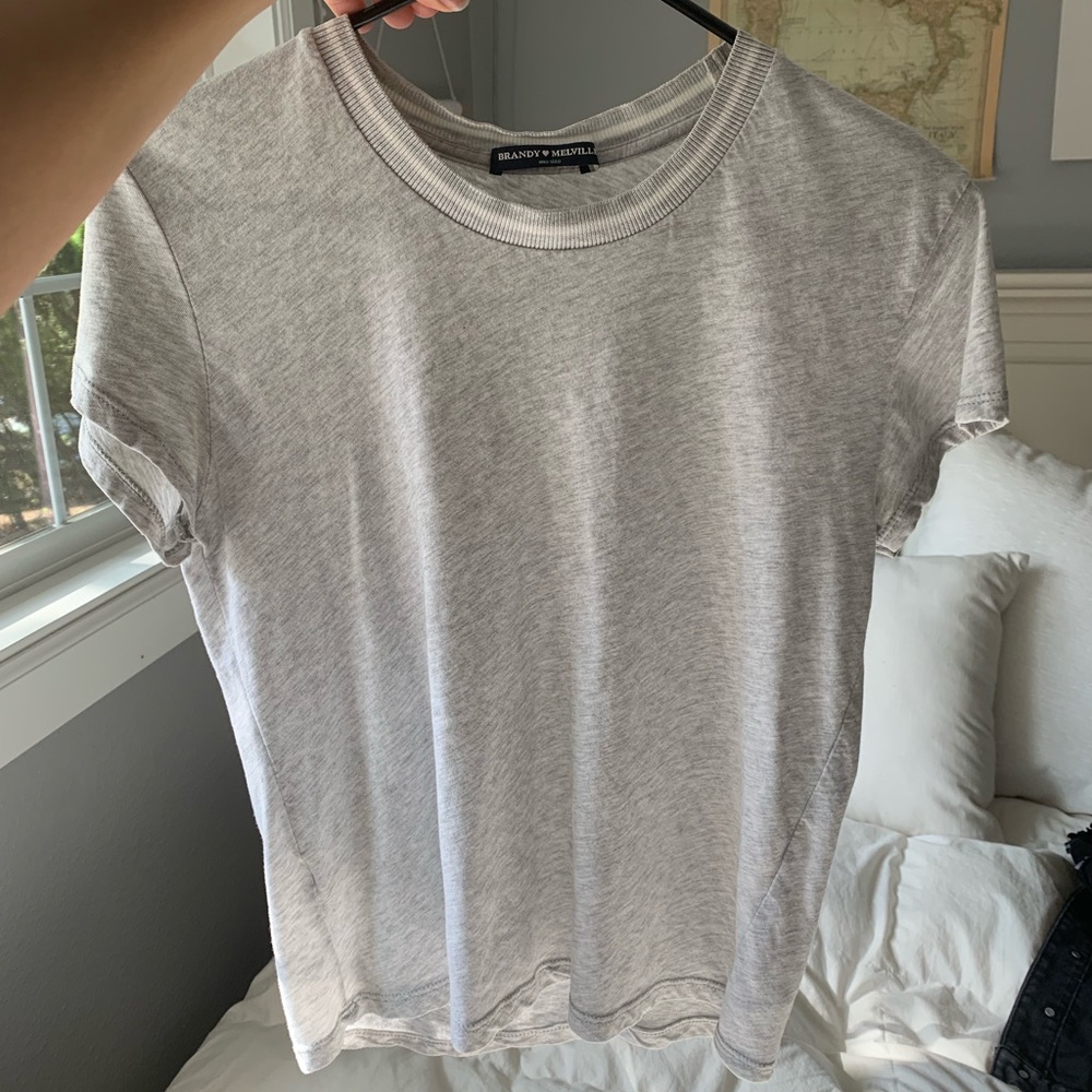 Brandy Melville grey top with collar detail